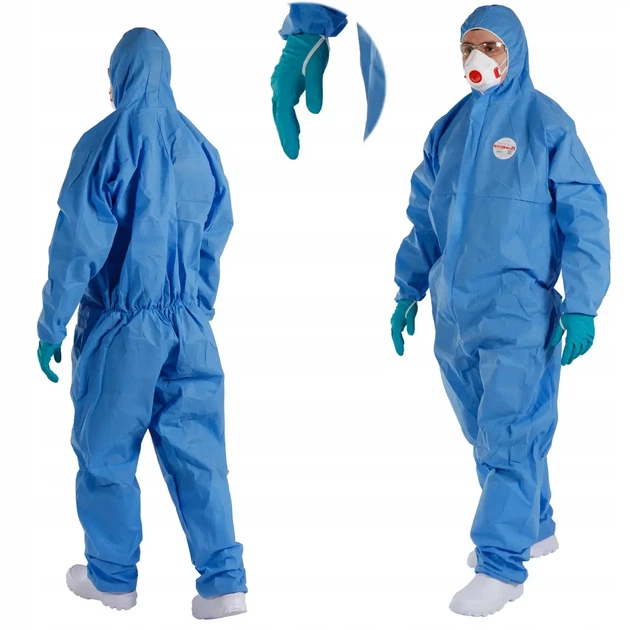 Защитный костюм ОхуChem С110В защита от пыли химических веществ Blue L - изображение 3