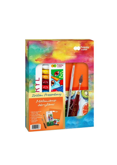 Zestaw farb akrylowych Gdd Happy Color 12 kolorów x 12 ml (5902979014468) - obraz 1