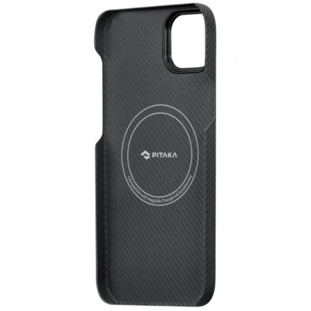 Карбоновий чохол Pitaka MagEZ Case 3 Fusion Weaving Rhapsody для iPhone 14 Pro Чорний + Червоний (FR1401P) - зображення 8