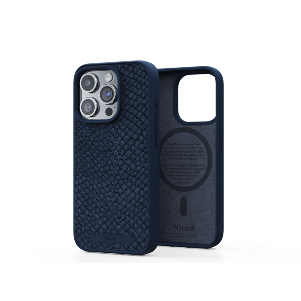 Чехол-накладка Njord Salmon Leather MagSafe Case Blue для iPhone 15 Pro (NA53SL01) - изображение 11