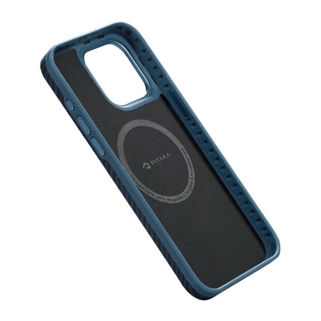 Чохол-накладка Pitaka MagEZ Case Pro 4 Twill 1500D Black/Blue для iPhone 15 Pro (KI1508PP) - зображення 4