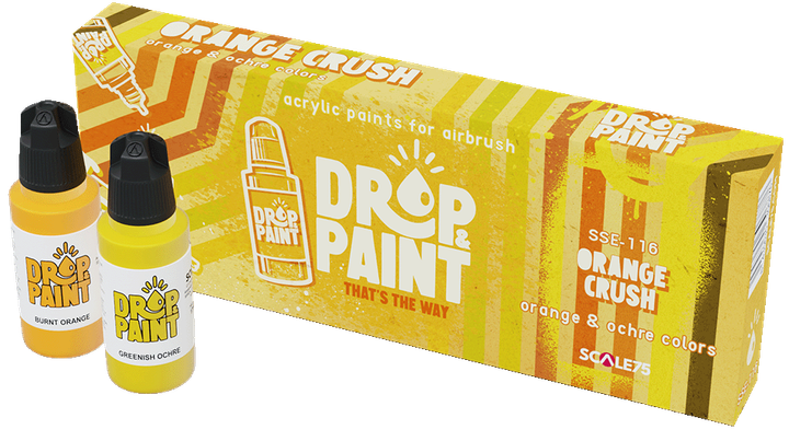 Zestaw farb do aerografu Scale75 Drop Paint Orange Crush 8 szt x 17 ml (8435635306876) - obraz 1