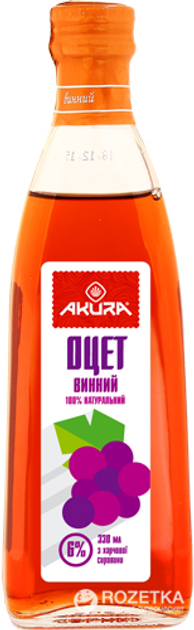 Уксус Akura спиртовой винный 6% 330 мл (4820178460361) – купить в ...