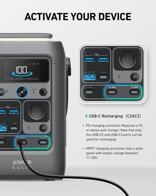 Внешний аккумулятор Anker SOLIX C300 Power Bank Station 90000mAh
