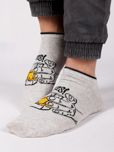 Шкарпетки чоловічі короткі бавовняні YOCLUB Funny Cotton Socks 39-42 Сірі (5904921661980) - зображення 1