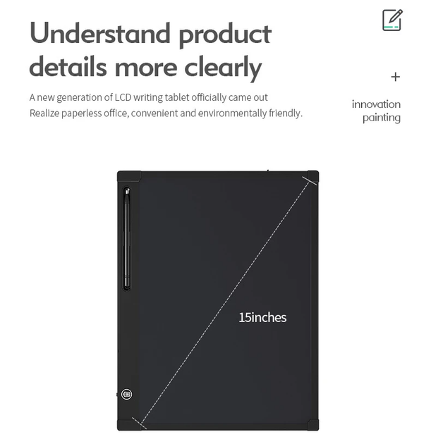 Планшет LCD для рисования Writing Tablet 15" Бирюза (2840) - изображение 2