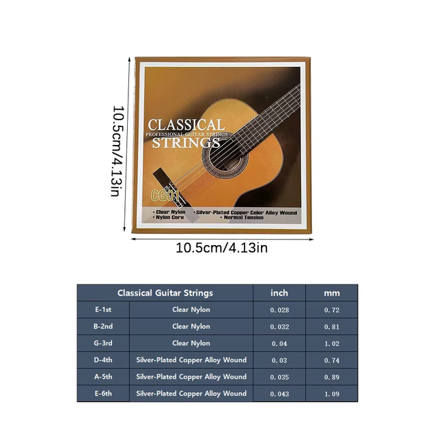 Струны нейлоновые для классической гитары CG01 Classical Strings - Фото 2 Струны нейлоновые для классической гитары CG01 Classical Strings - изображение 2