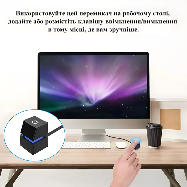 Выносная кнопка включения компьютера Teucer с подсветкой провод 2 метра - изображение 3