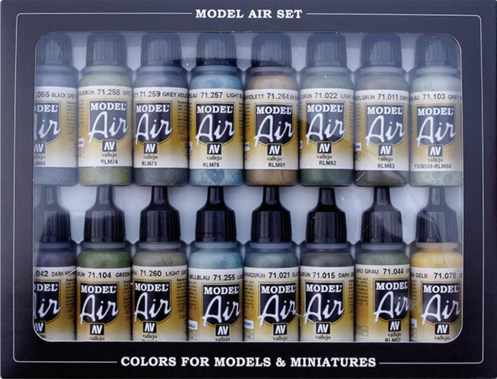 Набор красок для аэрографа Vallejo Model Air 71.193 RLM Colors 16 шт x ...