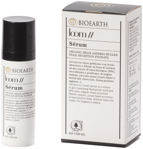 Сыворотка-гель для лица Bioearth Loom Serum с ограночной слизью улитки 30 мл (8029182005001) 