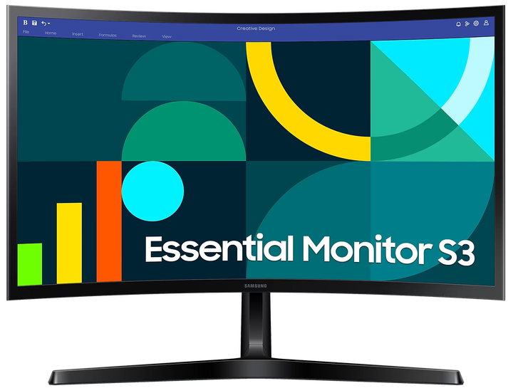 Монітор Samsung 24" Essential S3 (LS24D366GAIXCI) -- VA 1800R FullHD / 100Hz / 4 мс (GTG) / sRGB 95 % / Eye Saver Mode - зображення 2