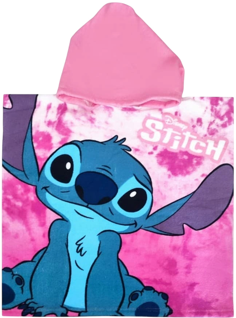 Ręcznik-poncho kąpielowy Disney Stitch 50 x 100 cm Niebiesko-różowy (8435631340621) - obraz 1