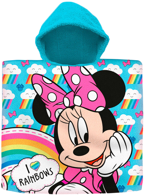 Рушник-пончо Kids Licensing Disney Minnie з бавовни 60 x 60 см (8435507873796) - зображення 1