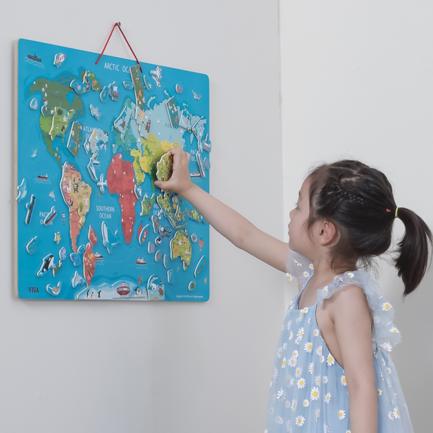 Таблиця розвиваюча Viga Montessori з магнітною Картою Світу 2 в 1 (6971608445088) - зображення 8