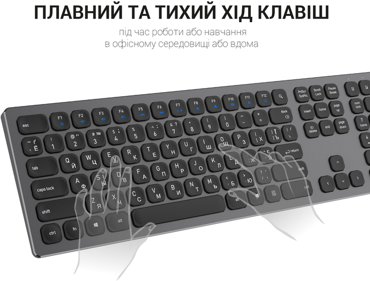 Клавиатура беспроводная OfficePro SK1550 Wireless Black (SK1550B) - изображение 9