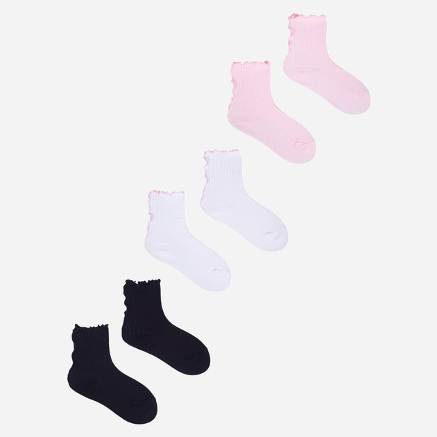 Набір дитячих шкарпеток для дівчаток 3 пари Yoclub Socks With Frill 3-Pack 2 31-34 Різнокольоровий (5904921671125) - зображення 1