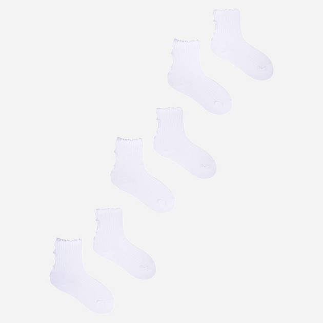 Zestaw skarpet 3 pary dziecięcy Yoclub Socks With Frill 3-Pack 20-22 Biały (5904921660334) - obraz 1