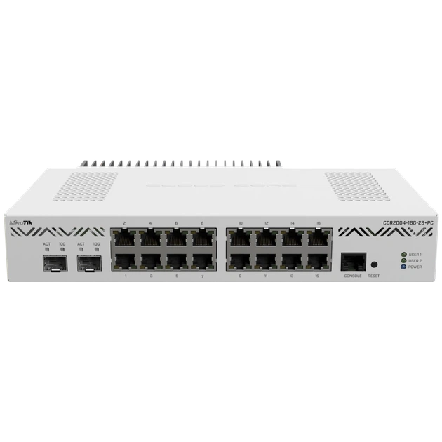 Маршрутизатор MikroTik CCR2004-16G-2S+PC - Фото 1 Маршрутизатор MikroTik CCR2004-16G-2S+PC - изображение 1