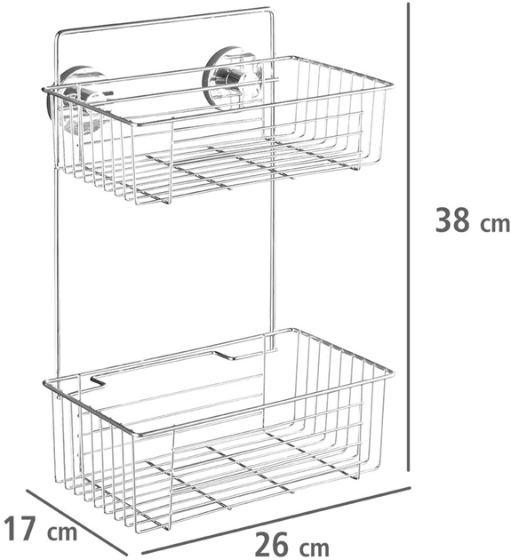Półka łazienkowa Wenko Bari Vacuum-Loc 2 poziomy (4008838208892) - obraz 6