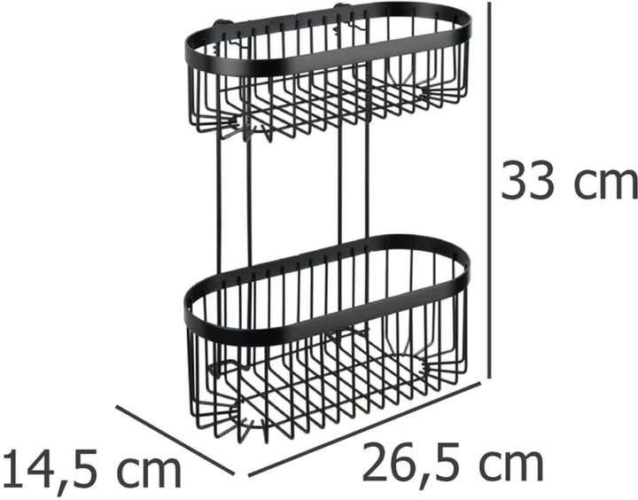 Półka łazienkowa Wenko Classic-Plus 2 poziomy Czarna (4008838269039) - obraz 3