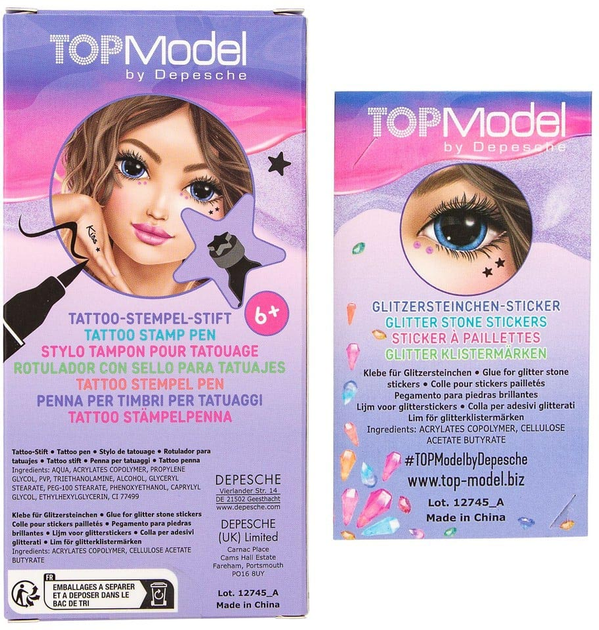 Zestaw kosmetyków dla dzieci Topmodel Tattoo Pen with Glitter Stones Beauty and Me (4010070665784) - obraz 4