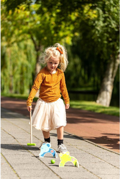 Zestaw do zabawy Outdoor Play Krokiet Zwierzęta drewniany (8712051220239) - obraz 6