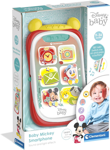 Zabawka interaktywna Clementoni Baby Disney Mickey Smartfon (8005125177110) - obraz 2