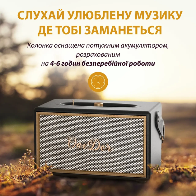Міні колонка для телефону бездротова акустика портативна колонка з FM радіо Чорний - зображення 2