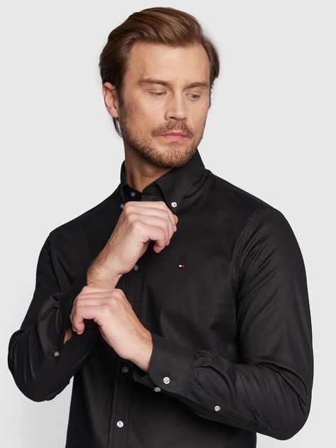 Koszula męska slim fit Tommy Hilfiger MW0MW29969-BDS 46 Czarna (8720642076967) - obraz 4