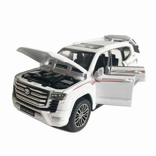 Металлическая машинка инерционная с эффектами Toyota Land Cruiser 300 Auto Expert Белый - изображение 5