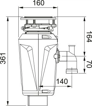 Подрібнювач харчових відходів Franke Elite Slimline SLIM 50 потужність 0,5 к.с. (134.0715.098) - изображение 2