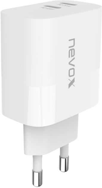 Ładowarka sieciowa Nevox 45W GaN 2x USB-C White (4250686411379) - obraz 2