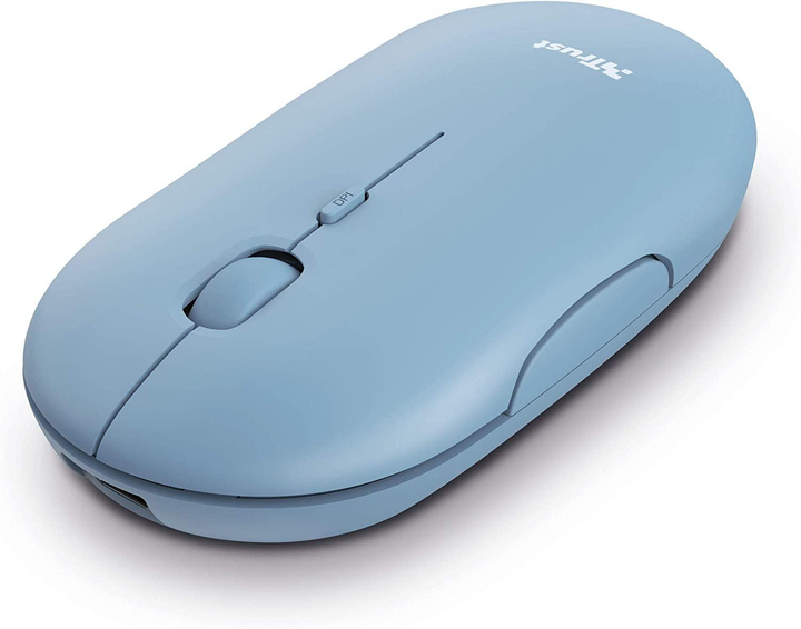 Компьютерная мышь Trust Puck Rechargeable Ultra-Thin беспроводная синяя - изображение 6