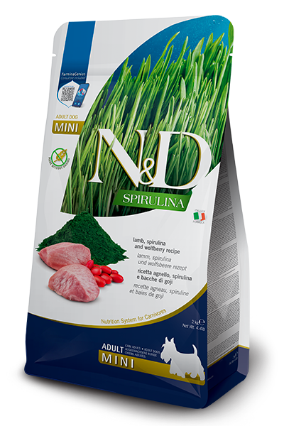 Сухой беззерновой корм для взрослых собак мелких пород Farmina N&D Spirulina Lamb Adult Mini с ягненком и спирулиной 2 кг (177875) - Фото 1 Сухой беззерновой корм для взрослых собак мелких пород Farmina N&D Spirulina Lamb Adult Mini с ягненком и спирулиной 2 кг (177875) - изображение 1