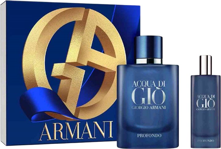 Zestaw męski Giorgio Armani Acqua di Gio Profondo Woda perfumowana 75 ml + Miniaturka Woda perfumowana 15 ml (3614274109979) - obraz 1