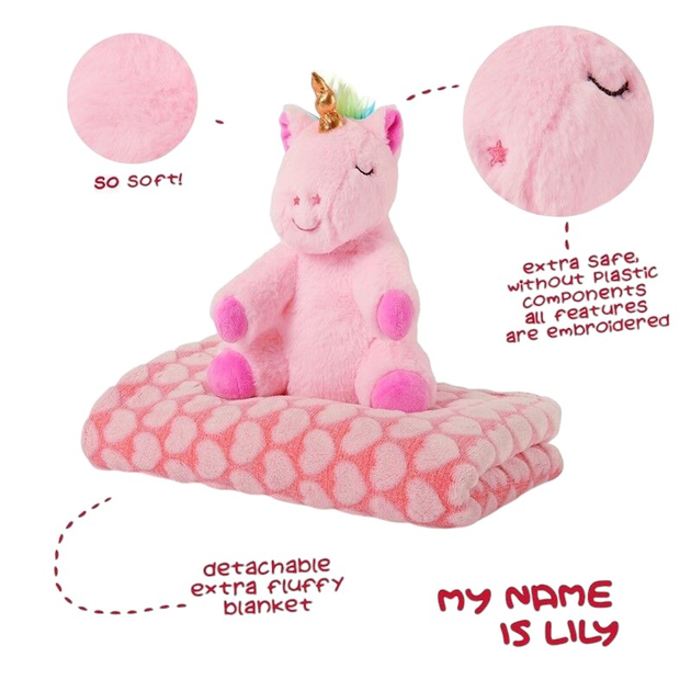 Kocyk Perletti Lily Unicorn z pluszową zabawką 120 x 80 cm (8015831130699) - obraz 3