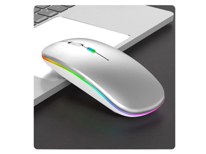 Бездротова RGB мишка PANTXIKE з Bluetooth 5.0, 1600 DPI та вбудованим акумулятором (сріблястий) - зображення 4
