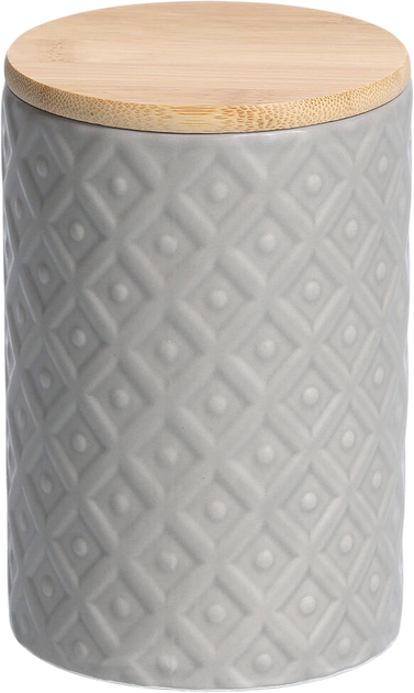 Słoik na produkty sypkie Zeller ceramiczny żłobiony z wieczkiem 770 ml (4003368198491) - obraz 1