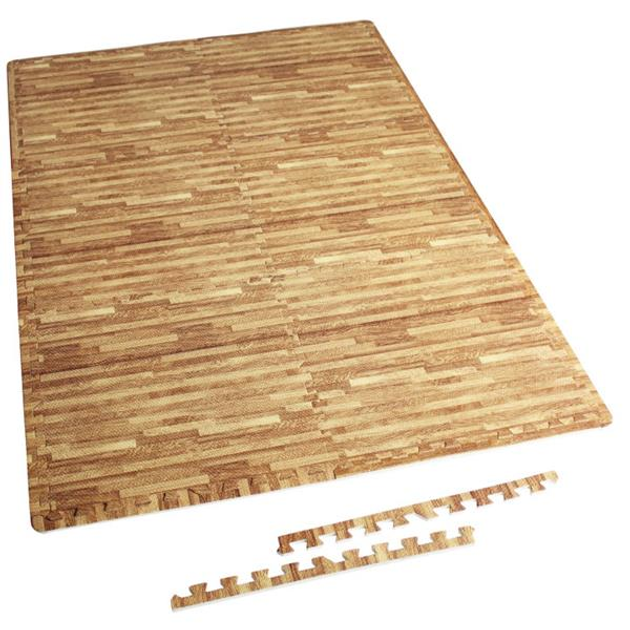 Zestaw mat ochronnych Gorilla Sports 60 x 60 x 1.2 cm 6 + 12 szt Bright Wood (4260438733451) - obraz 2