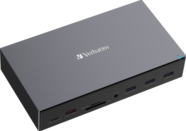 Док-станція Verbatim Pro USB Type-C 32172 CDS-17 з HDMI/RJ-45/USB-A/USB-C/DP/SD Black (23942321729) - зображення 1