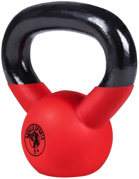 Kettlebell Gorilla Sports gumowane profesional 3 kg (4260438737480) - obraz 2