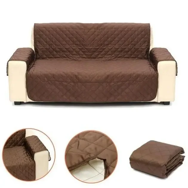 Двусторонняя накидка на диван Couch Coat коричневого цвета Чехол для ...