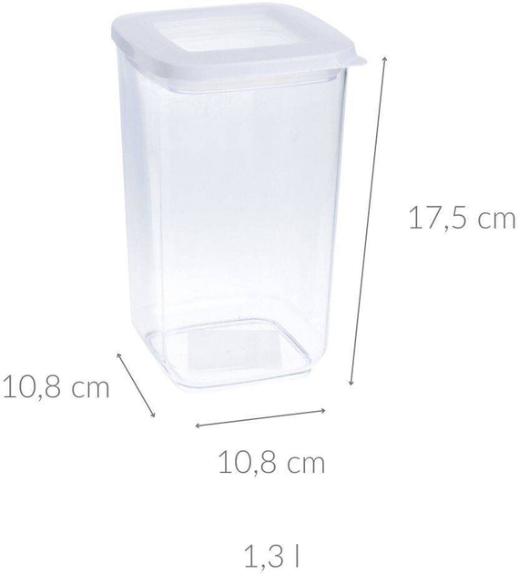 Контейнер для сыпучих продуктов Excellent Houseware прозрачный 1.3 л (8720573137027) - изображение 2