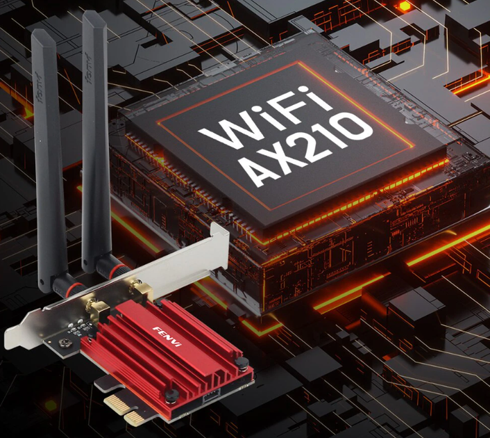 Cетевая карта адаптер для ПК WiFi 6E AX210 PCIE + Bluetooth 5.3 (PCE-AXE3000) - Фото 3 Cетевая карта адаптер для ПК WiFi 6E AX210 PCIE + Bluetooth 5.3 (PCE-AXE3000) - изображение 3