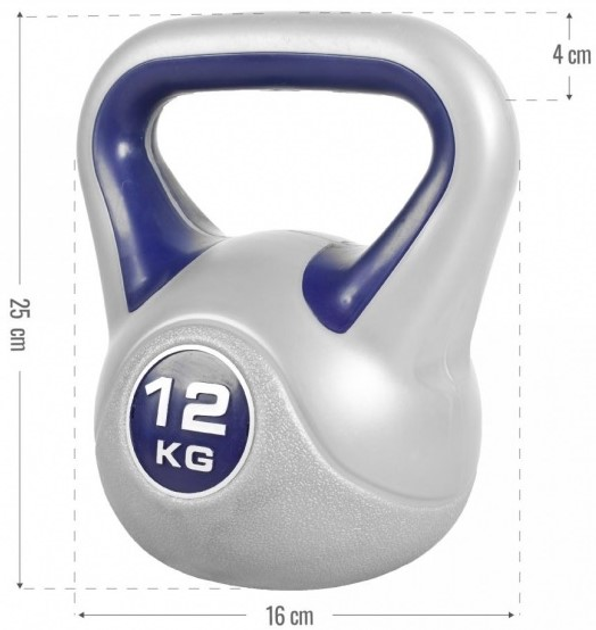 Kettlebell Gorilla Sports Stylish winylowy 12 kg (4260200842169) - obraz 2