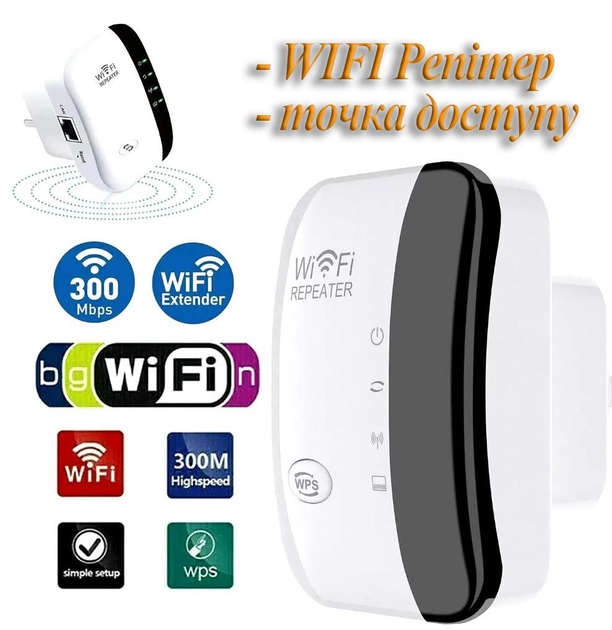 Ретранслятор Wi-Fi 2.4Ghz 300Мбит/с , режим роутера (точки доступа) N-WIFI v1.2 - изображение 1