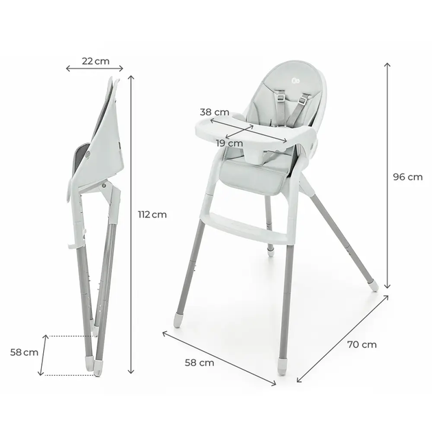Стільчик для годування Kinderkraft Dinnly Grey (KHDINN00LGR0000) - зображення 11
