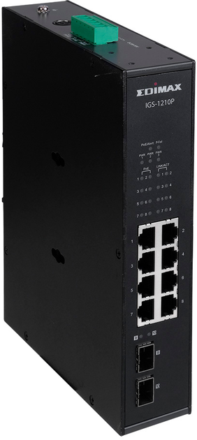 Przełącznik Edimax na szynę DIN z PoE+ i SFP (IGS-1210P) - obraz 2