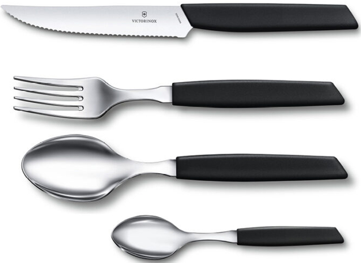 Zestaw sztućców Victorinox Swiss Modern Table Set 24 sztuki z czarną rączką (V-6.90 93.12W.24) - obraz 2