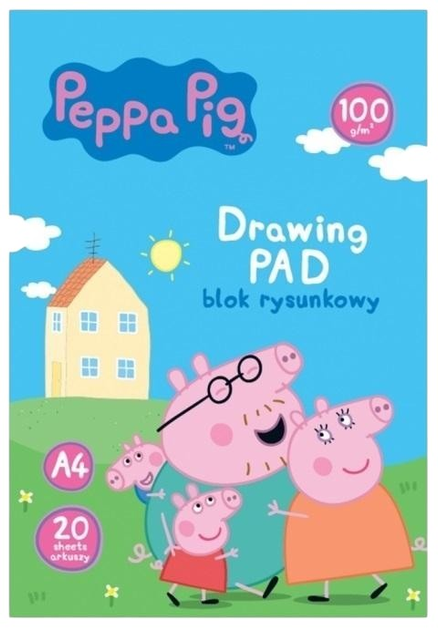 Zestaw bloków rysunkowych Astra Peppa Pig A4 20 arkuszy 10 szt (5901137222950) - obraz 1